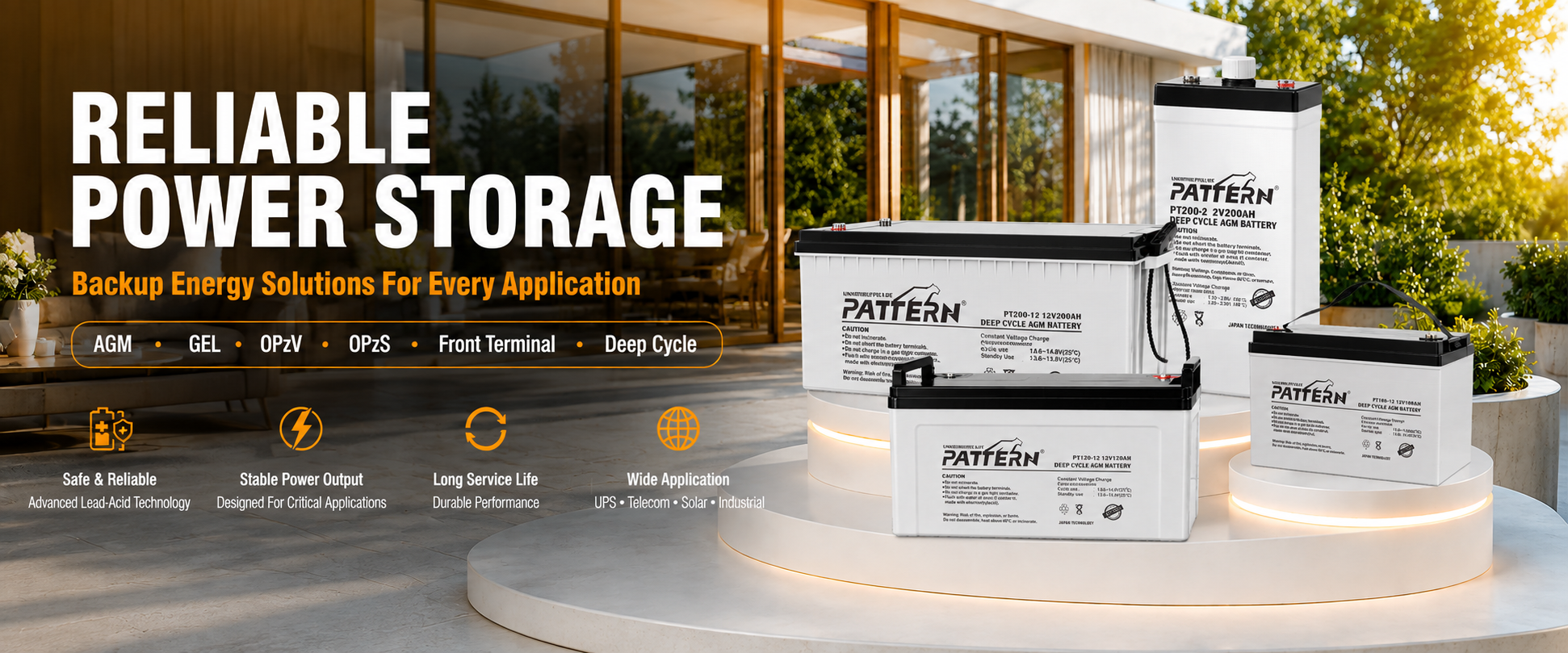 Reliable PATTERN lead-acid power storage solutions