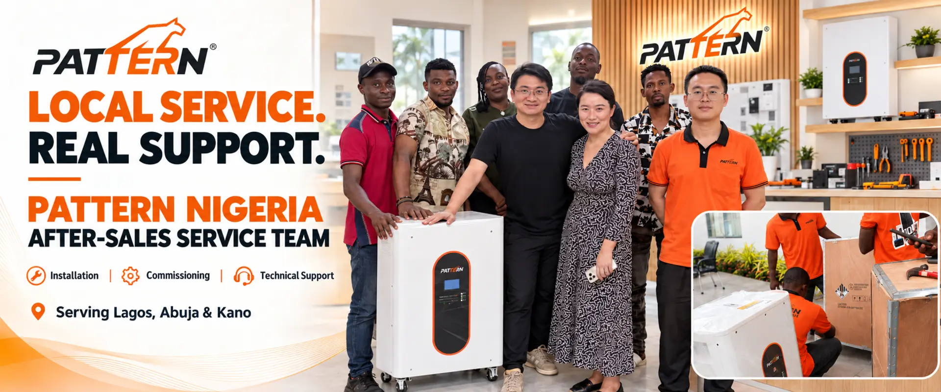 PATTERN Nigeria after-sales service team supporting Lagos Abuja and Kano