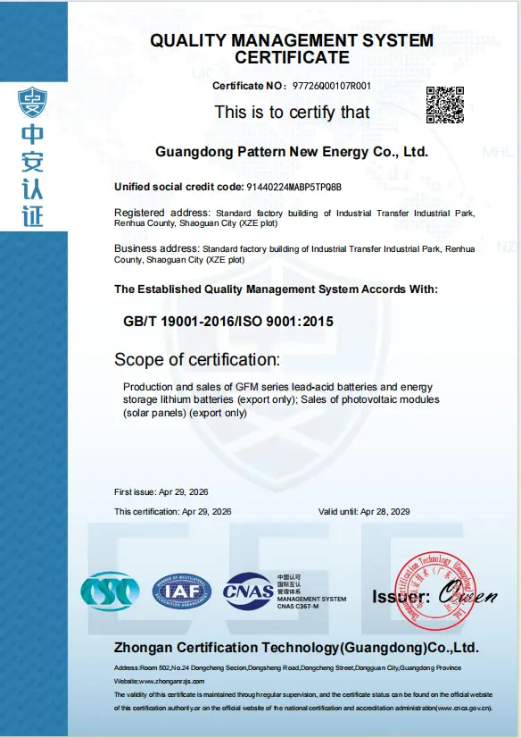 PATTERN ISO 9001 documentation