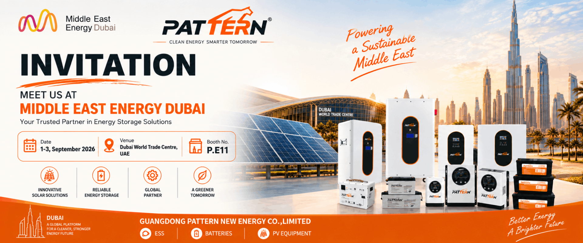 PATTERN invitation to Middle East Energy Dubai 2026, Booth P.E11