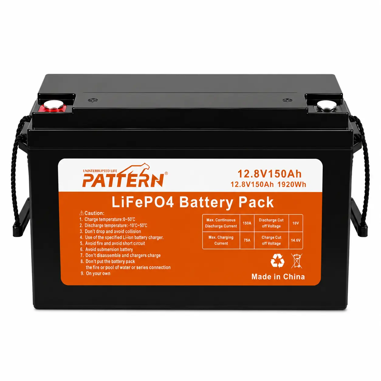 PATTERN 1.92KW 12.8V 150Ah lead-acid replacement LiFePO4 battery