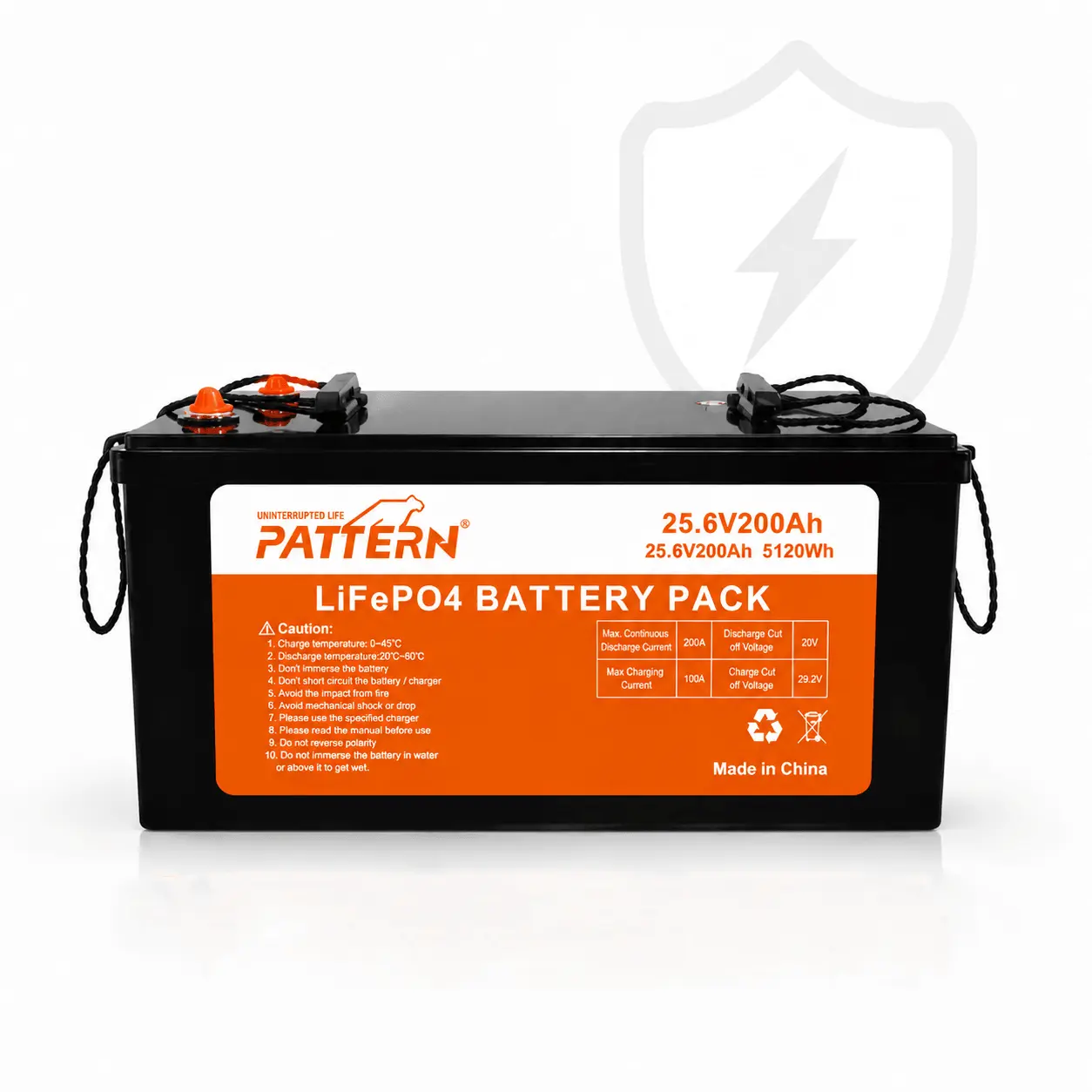 PATTERN 25.6V 200Ah 5.12kWh LiFePO4 home energy storage battery