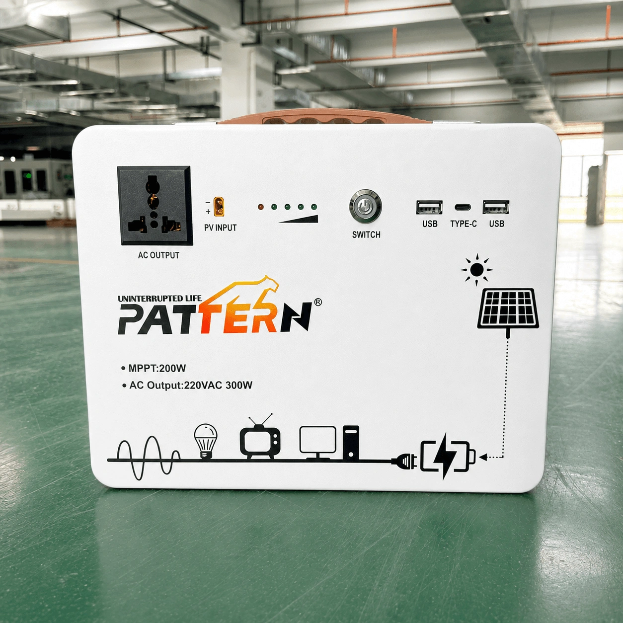 PATTERN PEN-1KWH portable emergency power station front view